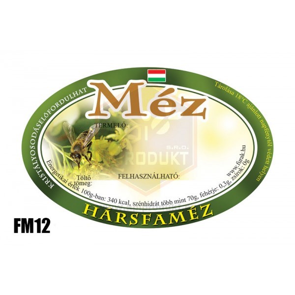 Samolepiace etikety oválne maďarské, 100 ks - vzor FM12