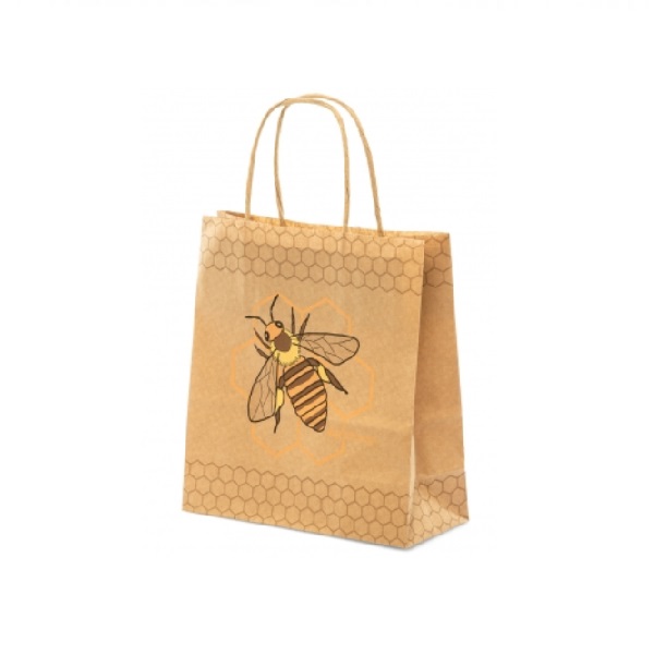 EKO papierová taška 210 x 190 mm, s potlačou včely