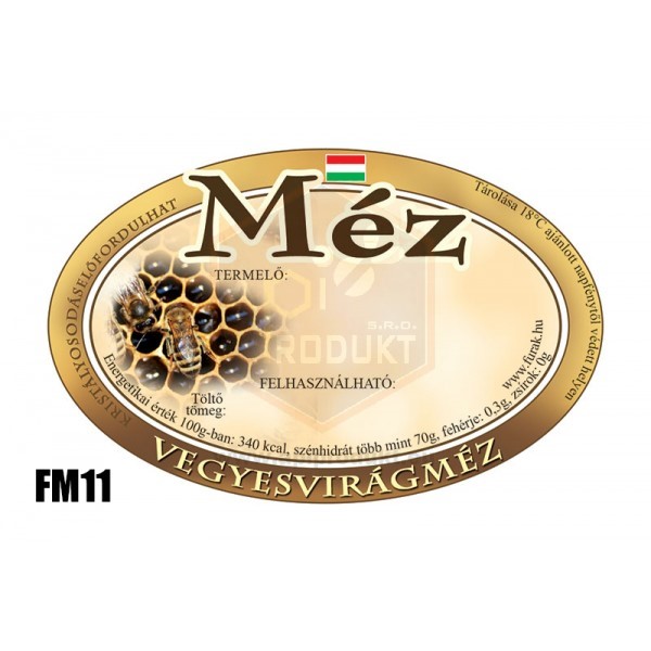 Samolepiace etikety oválne maďarské, 100 ks - vzor FM11
