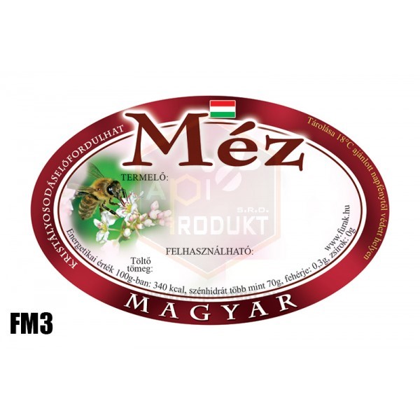 Samolepiace etikety oválne maďarské, 100 ks - vzor FM03