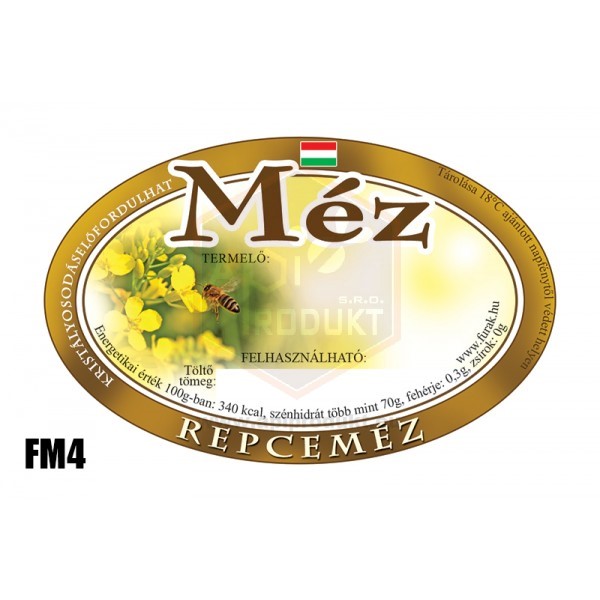 Samolepiace etikety oválne maďarské, 100 ks - vzor FM04