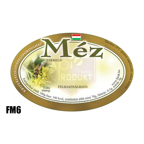 Samolepiace etikety oválne maďarské, 100 ks - vzor FM06