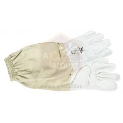 Rukavice ko�en� dlh� s pl�tnom a gumou - ve�kos� L