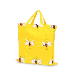 Skladacia taška bavlnená s potlačou, žltá