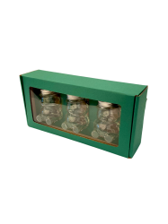 Dekoran papierov balenie na 3 sklenen pohre MACKO10 - zelen