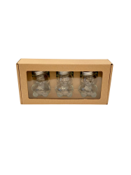 Dekoran papierov balenie na 3 sklenen pohre MACKO10 - natural