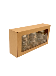 Dekoran papierov balenie na 3 sklenen pohre MACKO10 - natural - 2