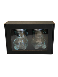 Dekoran papierov balenie na 2 sklenen pohre MACKO22 - ierne