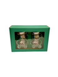 Dekoran papierov balenie na 2 sklenen pohre MACKO22 - zelen