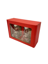 Dekoran papierov balenie na 2 sklenen pohre MACKO22 - erven