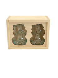 Dekoran balenie z dreva na 2 sklenen pohre MACKO22