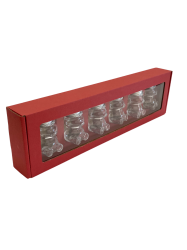 Dekoran papierov balenie na 6 sklenench pohrov MACKO5 - erven