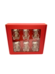 Dekoran papierov balenie na 6 sklenench pohrov MACKO5 - erven