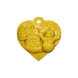 Vianon ozdoba srdieko so snehuliakom