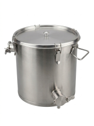 St��acia n�doba nerezov� na 32 kg medu (25 l) s rukov�ami, nerezov�m ventilom a nerezovou