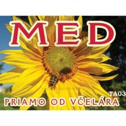 Tabu�a na predaj medu, ve�kos� M - vzor TA03